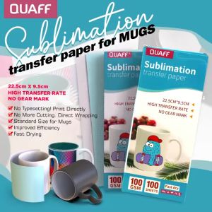 QUAFF Sublimation Paper 100Gsm for Mugs 100 sheets per order
