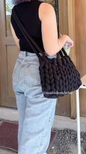 Chunky Yarn Sling Bag | Hand Knit Crochet Bag