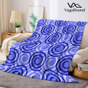 Purple Concentric Swirl Flannel Blanket Warm Soft Halloween Christmas Decorative Couch Warm Cozy All-Season Gift
