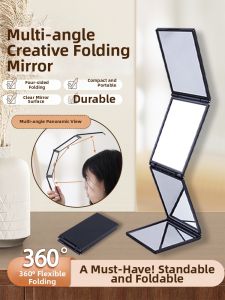 Multi-angle Rear View Portable Folding Square Makeup Mirror