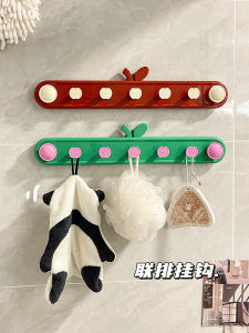 Strong Load Bearing Long Row Clothes Hooks Bathroom Kitchen Door Back Adhesive Hooks No Punching Needed Sticky Suction Cup