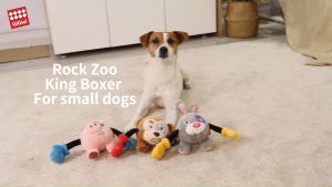 [GiGwi] Rock Zoo King Boxer Series: Pig/Rabbit/Monkey (S Size) To Keep Your Dog Entertained & Busy | More Interactive Fun With Bungee Cord Arm Design