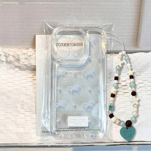 Mao Shell Blue Butterfly Knot Phone Case for OPPO Find X9 X8 pro Hand Bracelet 7 Ultra Anti-Fall A6i Full Cover 5 Transparent A3 2M A6 pro Vitality A97 96 A93 76 56 Soft Shell