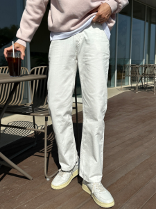 Casual Straight Leg Jeans Youthful White Handsome Commuter Long Pants David&Meg Style Korean Precision Summer Regular Thickness