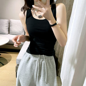 White Slip Top Womens Inner U-Collar Summer Outwear Beauty Back Modal round Neck Sports Suit Base Tops