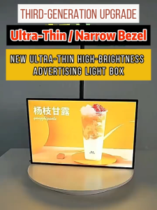[2025 Brand new upgrade] led signboard display 32/42 inches led menu board hanging ceiling wall menu stand display adjustable up to 90° led light board menu board display