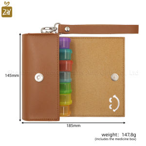 14 Grids Leather Bag Medicine Box Weekly 7 Days Pill Medicine Box Holder Organizer Pill Storage Box for Medications Vitamins