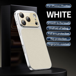 Luxury Lichee Leather Pattern Phone Case For iPhone 17 16 15 14 13 12 11 Pro Max Soft Bumper Shockproof Large Window Back Cover