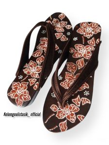 Sandal wanita Teplek/ Sandal Trepes Wanita/ Sandal Batik/ Sandal Tradisional cantik tipis ringan