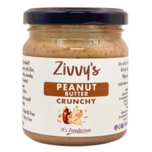 เนยถั่วลิสงกรุบกรอบ | Crunchy Peanut Butter | ผสมชิ้นถั่วกรุบ 30% ไม่มีน้ำตาลและเกลือเพิ่ม | โปรตีนสูง ไขมันดี | สำหรับทานเล่น ทาขนมปัง | Zivvys