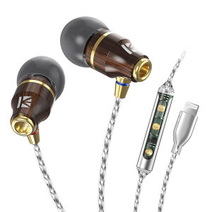 Kbear | KBEAR KW1 Wired Pear Wood in Ear HIFI Hi-res Earbuds Monitor Headphones TypeC 3.5mm for iPhone Lightning