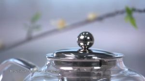 Tea Infused Water Pitcher Teko Kaca dengan Wadah Saringan Stainless Steel untuk Teh Rempah