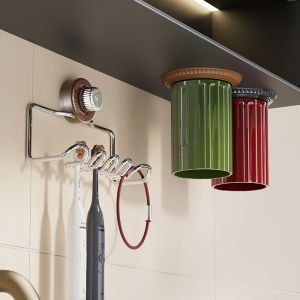 Giá Để Bàn Chải Đánh Răng Điện Từ Tính Gắn Tường Không Cần Đục Lỗ Giá Để Ly Đựng Nước Súc Miệng Bằng Kính Có Thể Treo Tường