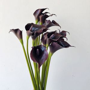 High Quality Artificial White And Rainbow Colored Calla Lilies for Home And Restaurant Table Decorations Silk Flower Arrangements