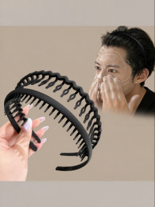 NING ZHOU | Anti-Slip Invisible Black Headband for Men
