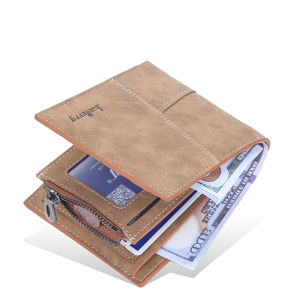New Mens Short Retro Multi-Functional Zipper Coin Purse Casual Leather Wallet with Multiple Card Slots Fashionable And Soft