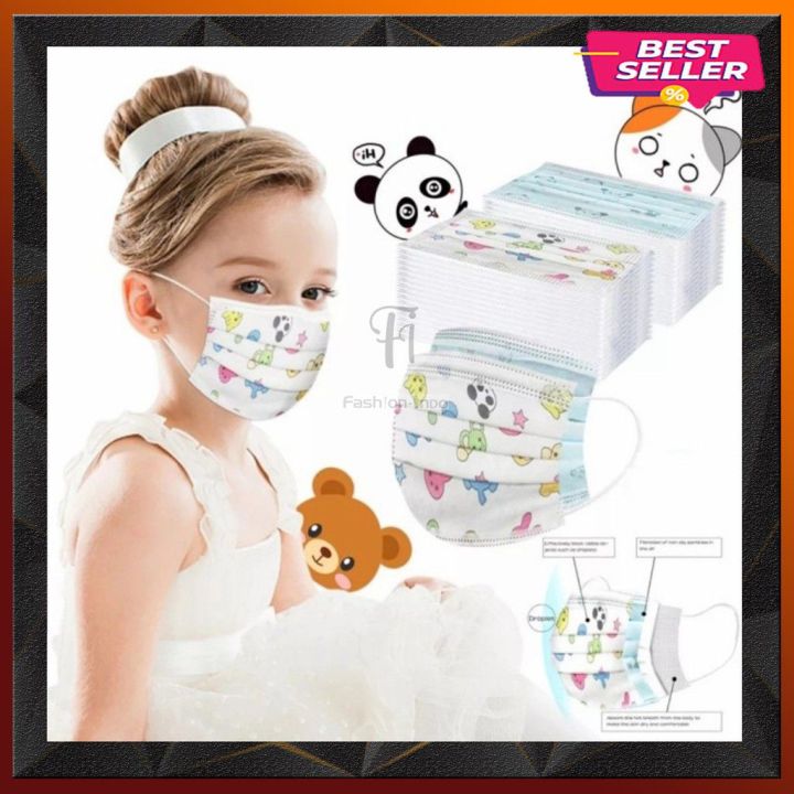 masker anak earloop 3 ply motif anak 3-12 thn