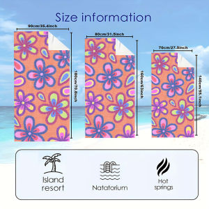 Crayola Retro Bloom Beach Towels Ultra Lightweight Quick Drying Super Absorbent Summer Essential Fast-Drying Towel for Beach