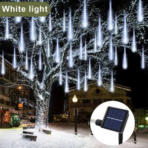 Solar Meteor Shower Lights Icicle Lights Indoor Outdoor Decorations Lights for Trees Yards  Gardens Party Path Decorations