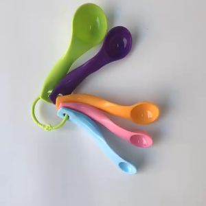 5PCS Measuring Seasoning SpoonsKitchen Measuring Spoons Set ColorfulPlastic Double Scale Measure Clear Scales