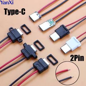 2/5/10 Cái 2Pin Loại C Bộ Đầu Nối Nam Với Ổ Cắm Nữ Chống Nước Và Dây Hàn Cho DIY Điện Thoại Di Động Cổng Sạc
