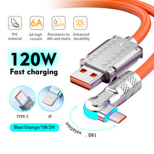 [Ready Stock]6A Fast Charging Cable 120W Micro USB Type C iP Liquid Silicone Cable Quick Charge for Samsung Huawei Xiaomi Quick Charger USB Cable Android 充电线 快充数据线