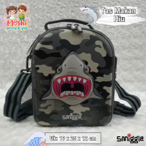 Tas Double Decker Motif Shark Tali Panjang / Tas Bekal Motif Shark Hiu / Lunch Bag Double Decker Shark Tali Selempang / Lunch Bag Hardtop Motif Hiu