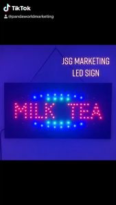 MILK TEA LED SIGN (Small) #SIZE:H25cm-W48cm