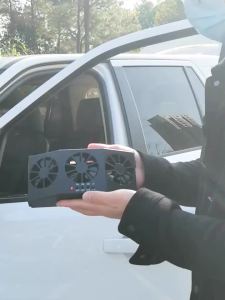 【Vktech】พัดลมไอเสียรถยนต์พลังงานแสงอาทิตย์ที่มี 3 ช่องออกอากาศพัดลมระบายความร้อนหม้อน้ำรถยนต์กำจัดกลิ่นพัดลมอัตโนมัติสำหรับยานพาหนะ【1-3 วันเสร็จสิ้น】