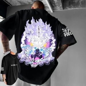 เสื้อยืดวันพีซลายการ์ตูนญี่ปุ่น ลูฟี่ สำหรับผู้ชายและเด็กผู้ชาย แขนสั้น สไตล์ลำลอง แบรนด์เสื้อผ้าสำหรับพ่อแม่ลูก