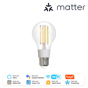 MOES Smart Filament Bulb E27 7W Dimmable LED Light 806LM 2700K-6500K Works with Alexa Google Home Tuya Matter