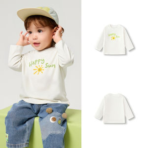 Cute Baby Girls Long Sleeve Cotton T-Shirt Boys Kids Fashionable Base Shirt Toddler Childrens Clothing Autumn Season Pure Cotton