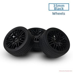 DIY Simulation Toy Car Wheel Parts Plastic Black Tires
