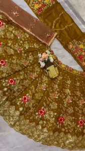 [PRE-ORDER] Semistitched Embroidery Sequins Work With Cancan & Canvas Patta Lengha (10-15days delivery)