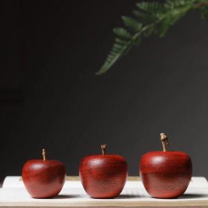 Apple Wood Carving Office Decorations Desktop Ornaments Christmas Apple Handheld Pieces Peaceful Night Peaceful Fruit