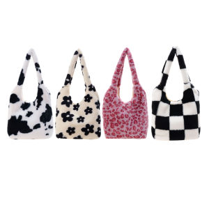 MOJOYCE Fashionable Womens Large Capacity Crossbody Bag Plush Underarm Bag for Autumn Winter Travel and Shopping