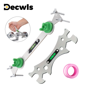 Specialized Wrench For Shower Faucet Faucet Wrench With Level Pipe Wrench Multi-purpose Bathroom Level Wrench Leveling Tool