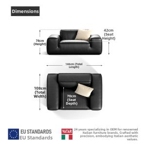 VATAR | Leather Modern Large Living Room Sofa