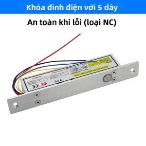 Khóa Cửa Điện Từ DC12V NC NO Khóa Chốt Điện Từ Cho Cửa Kính Gỗ Kim Loại Hệ Thống Kiểm Soát Truy Cập Khóa Âm