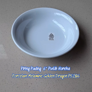 Piring Puding 6" Porcelain Melamine Horeka Series - Golden Dragon P5206