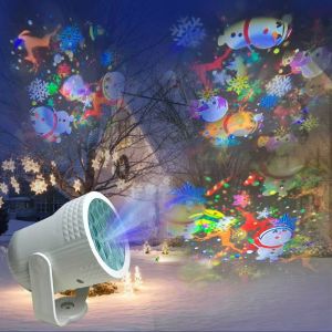 Christmas Pattern LED Projection Light Christmas Snowfall Projector Lamp USB Powered Holiday Stage Highlight Spotlight Lighting