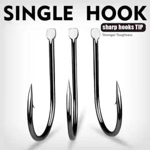 50pcs Anti - Corrosion Fishing Hook for All - Season Jigging with Unique Head Wholesale 2#/4#/6#/8#/10#/12#/14#/16#
