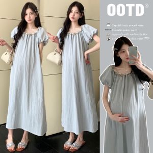 New Lace Collar Knee-Length Loose Slimming Belly Covering Dress