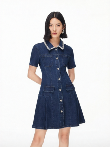 Vero Moda | Button Contrast Pockets Jeans Dress