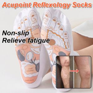 Foot Acupoint Reflexology Socks Point Massager Foot Therapy Health Massage Socks with Acupoints Chart And Massage Stick