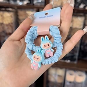 5 PCS SET IKAT RAMBUT MOTIF VIRAL LABUBU KUNCIR LAMBUT ANAK LABUBU AKSESORI RAMBUT ANAK LUCU DAN MURAH