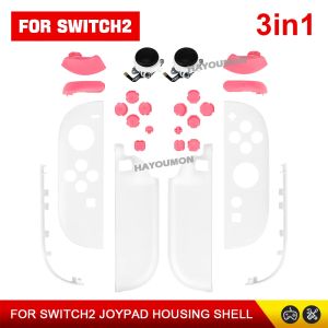 DIY Replacement Housing Shell Case for NS2 Switch 2 Joycons Faceplate Back Case + ABXY Direction Buttons + 2 TMR Joysticks