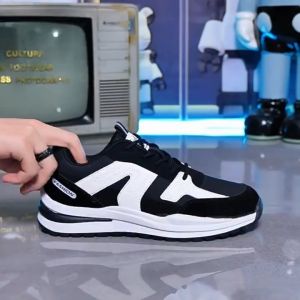 Keeping Sepatu Sneakers Pria Hitam Jogging Kerja Sepatu Olahraga Sepatu Sport Cowok Outdoor KSR713