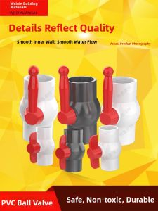 Gray PVC Ball Valve Water Supply Pipe Fitting Quick Connect Straight through Valve for Plumbing 20mm 25mm 32mm 40mm 50mm 63mm