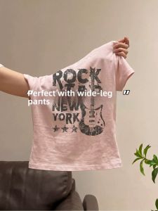 V.C.I | Retro Hong Kong Style Short Sleeve T-shirt Letter Print Short Top